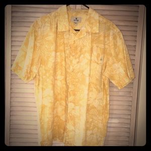 Men’s 100% cotton yellow/white floral shirt